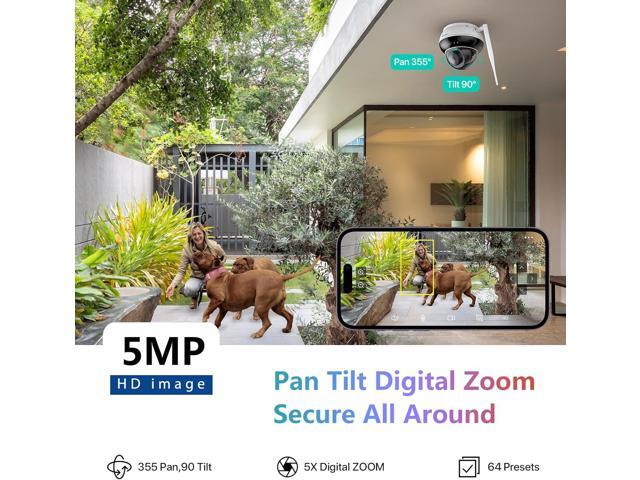 SV3C PTZ WiFi Security Camera Outdoor, 5MP Wireless Dome Camera Indoor with Auto Tracking, Infrared Night Vision, 2-Way Audio, Motion Detection,...