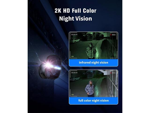 2K Wireless Security Cameras - Outdoor WiFi Security Cameras Color Night Vision, AI/PIR Detection, 2-Way Talk, Cloud/SD, Weatherproof, Battery...