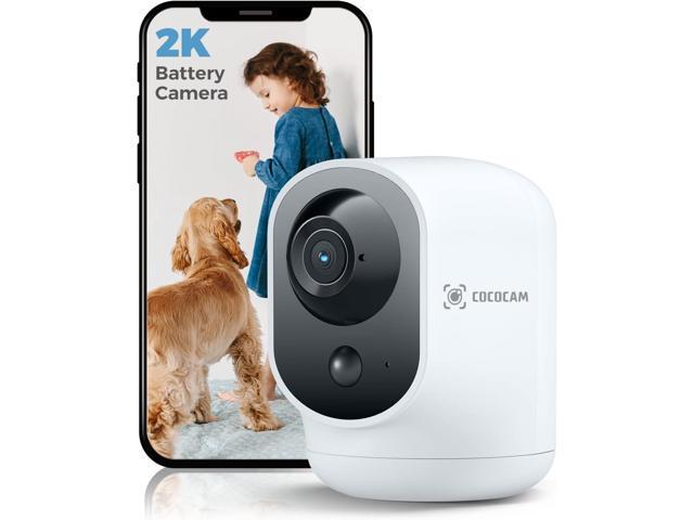 COCOCAM 2K Indoor Pan/Tilt Security Camera with 5200mAh Battery, WiFi Camera,Wireless for Baby Monitor/Pet/Home Security, AI Recognition, PIR Human...