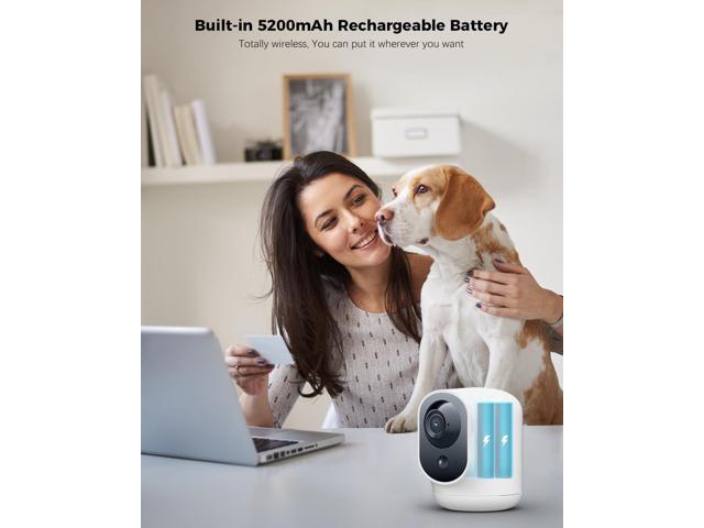 COCOCAM 2K Indoor Pan/Tilt Security Camera with 5200mAh Battery, WiFi Camera,Wireless for Baby Monitor/Pet/Home Security, AI Recognition, PIR Human...