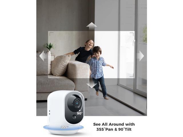 COCOCAM 2K Indoor Pan/Tilt Security Camera with 5200mAh Battery, WiFi Camera,Wireless for Baby Monitor/Pet/Home Security, AI Recognition, PIR Human...
