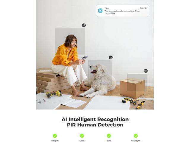 COCOCAM 2K Indoor Pan/Tilt Security Camera with 5200mAh Battery, WiFi Camera,Wireless for Baby Monitor/Pet/Home Security, AI Recognition, PIR Human...