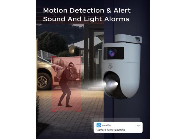 JOOAN 5G 2.4G Dual WiFi Security Camera Outdoor 2K Dual Lens Home Surveillance IP Cam 360° PTZ 2 Way Audio IP66 Waterproof Motion Detection Alert...