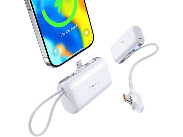 TORRAS iPhone 16 Portable Charger, 5000mAh 22.5W Power Bank with Built-in USB-C Cable, Fast Charge Battery Pack for iPhone 15, Galaxy S25, Google...
