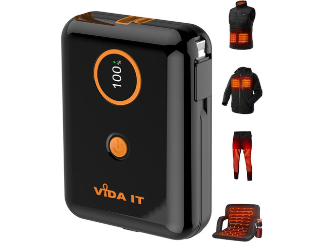 5V 2A Power Bank for Heated Jacket, Heated Vest Battery Pack 10000mAh Portable USB Charger, Power Pack for Heated Stadium Seat Chair, Mobile Phone...