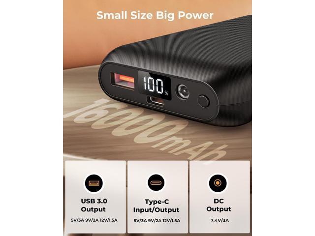 Glaais 7.4V 16000mAh Heated Vest Battery Pack Compatible with ORORO and Venustas, Portable LED Display Battery Pack for Heated Vest, Rechargeable...