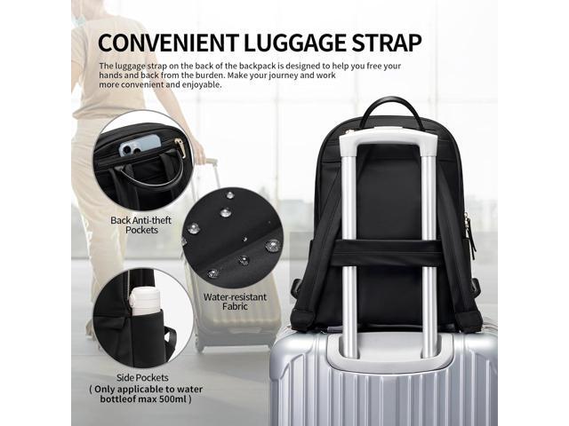 GOLF SUPAGS Laptop Backpack for Women Slim Computer Bag Work Travel College Backpack Purse Fits 14 Inch Notebook (Black)