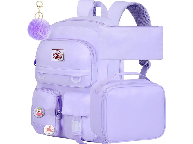 WZLVO 3PCS Laptop Backpack for Girls Women, 15.6' Cute Aesthetic Computer Water Resistant Anti Theft College School Bookbag with Lunch Box for...