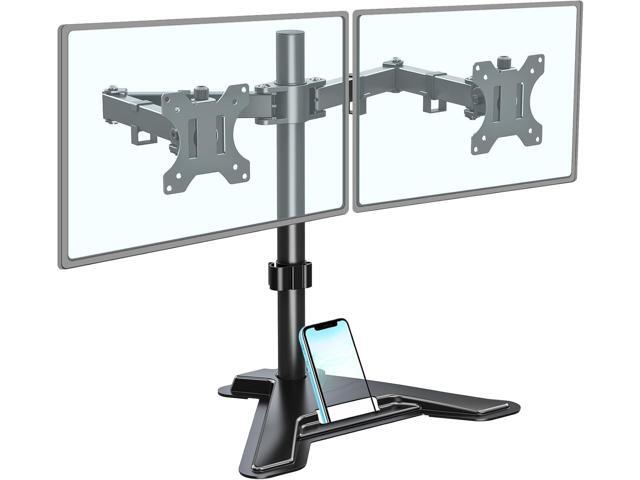 MOUNTUP Dual Monitor Stand - Freestanding & Height Adjustable Monitor Desk Mount, Steady VESA Mount Holds Max 17.6 lbs, Computer Monitor Stand for...