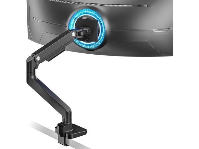 ARES WING Ultrawide Monitor Arm for 17 to 49 Inch Heavy Duty Curved Screen, Holds 44 Lbs, Adjustable Gas Spring Monitor Arm Desk Mount with C.