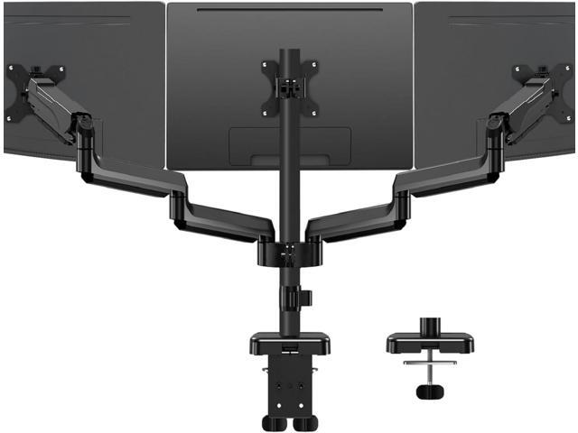 MOUNTUP Triple Monitor Mount for 17-32 inch Screens, Full Motion Triple Monitor Stand, 3 Monitors Desk Mount Holds 4.4-19.8 lbs Each, Clamp &...
