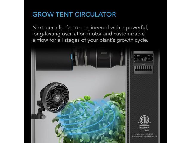 AC Infinity CLOUDRAY S6, Grow Tent Clip Fan 6 with Redesigned Long-Life EC Motor, Custom 10 Dynamic Wind Speeds and 10-Level Oscillation,...