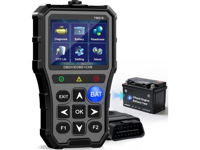 AMTIFO OBD2 Scanner with Battery Tester - Check Engine Light & Emissions Readiness, Plug & Play, Battery Health, Real-Time Date, Car Code Reader,.