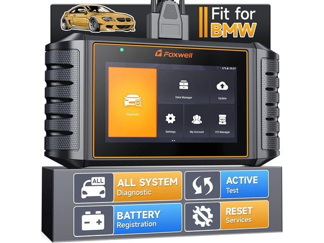 FOXWELL NT710 Scan Tool fit for BMW, Full-System Diagnostic Tool with Bi-Directional Control, All Reset Services, Battery Registration & ECU Coding...