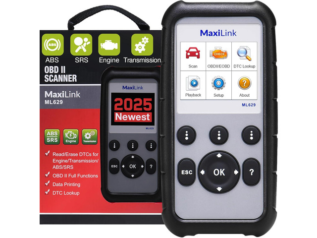 2025 Autel ML629 OBD2 Scanner ABS SRS Engine Transmission Diagnoses OBD II Full Functions Upgraded Version of AL519/AL619/ ML619 for DIYers...