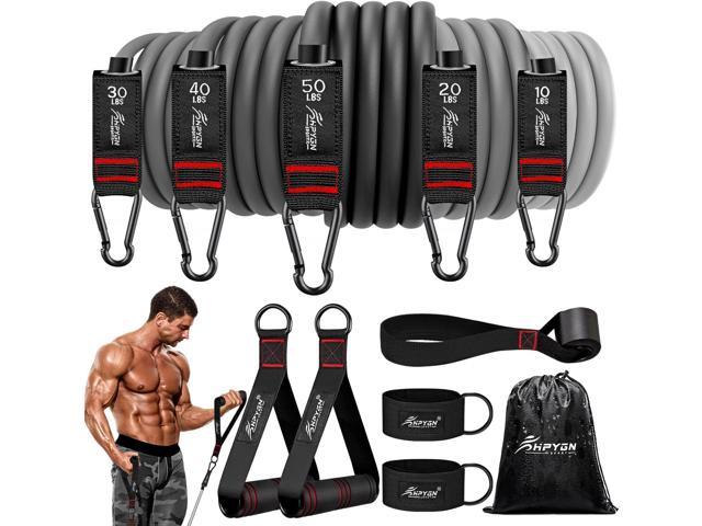 HPYGN Resistance Bands, Exercise Bands with Handles, Fitness Bands, Workout Bands with Door Anchor and Ankle Straps, for Heavy Resistance Training,.