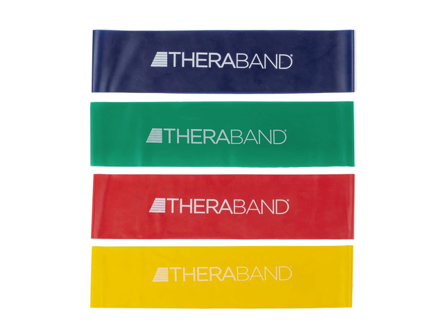 THERABAND Resistance Band Loop Set, Pack of 4, 12 Inch Band Loop Kit for Legs & Butt Workouts, Beginner to Advanced Levels for Exercise, Rehab,...