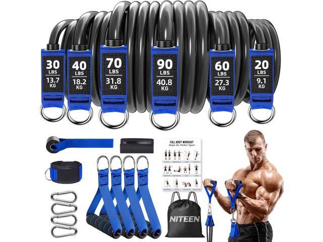 Heavy Resistance Bands for Working Out, NITEEN Resistance Bands with Handles Weight Exercise Bands for Men Women, Workout Bands with Door Anchor.