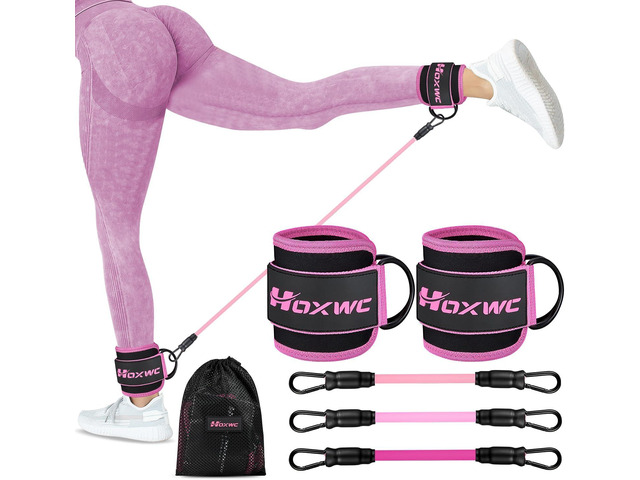 Ankle Resistance Bands with Cuffs, Ankle Bands for Working Out, Ankle Resistance Band for Leg, Booty Workout Equipment for Kickbacks Hip Fitness...