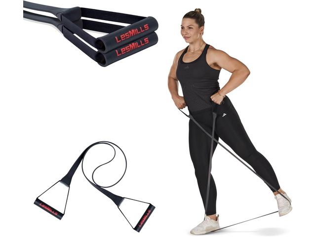 Les Mills SMARTBAND Extreme Workouts Bands with Handles for Women and Men, Resistance Bands for Working Out, Stretch Bands for Exercise at Home