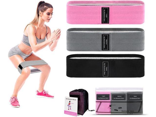 Resistance Bands for Legs and Butt - Fabric Exercise Set, Thick Wide Stretch Fitness, Non-Slip Workout Loop, Booty Hip Bands for Women at Home or Gym