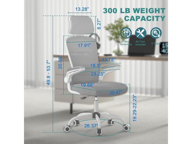 Mimoglad Office Chair, High Back Ergonomic Desk Chair with Adjustable Lumbar Support and Headrest, Swivel Task Chair with flip-up Armrests for...