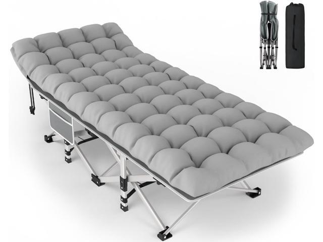 ZENPETIO 28In Folding Camping Cot for Adult, Portable Sleeping Cot with Mattress, Outdoor Heavy Duty Cot Bed for Camp with Carry Bag for Home,.