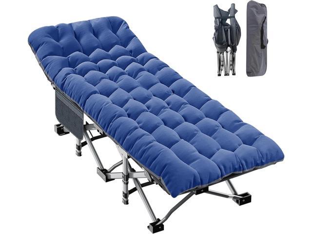 ABORON Oversized XXL Folding Camping Cot W/Mat for Adults, 78' L x 32' W x 18' H, Heavy Duty Outdoor Bed with Carry Bag,1200 D Layer Oxford Travel.