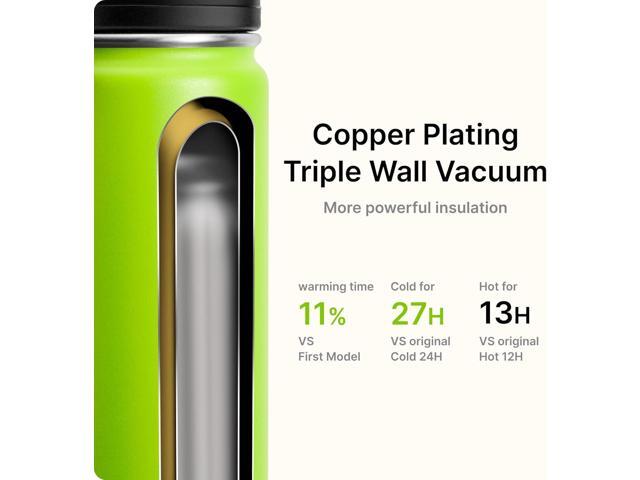 Insulated Water Bottle-22 oz Stainless Steel Double Wall Vacuum Sports Water Bottle with Spout Lid-Metal Leak Proof Travel Water Flask for Travel...
