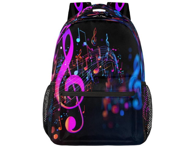 Backpack Abstract Music Note Art Painting School Shoulder Bag Large Waterproof Durable Bookbag Laptop Daypack for Students Teens Girls Boys Elementary