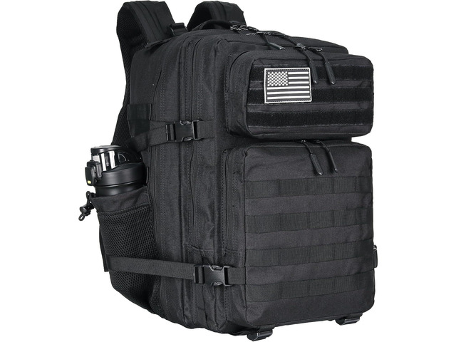 45L Military Tactical Backpacks 3 Days Assault PackBag Fitness Rucksack Hiking Molle Daypack (Black)
