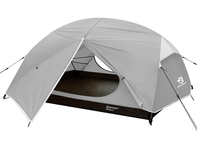 Camping Tent for 2-3 Person, Lightweight Backpacking Tent Waterproof Windproof Two Doors Easy Setup Double Layer Outdoor Tents for 3 to 4 Seasons,...