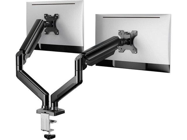ErGear Dual Monitor Stand up to 33 inches Screen, Load-Bearing Max 22 lbs Each Arm, Adjustable Dual Monitor Mount, Sturdy Steel vesa Monitor Mount...