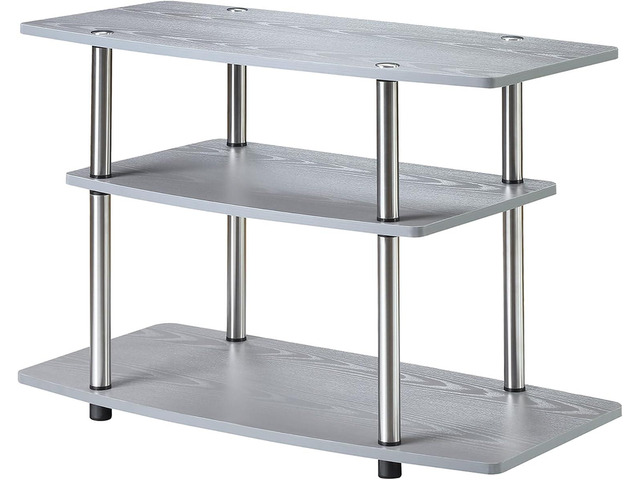 Convenience Concepts Designs2Go No Tools 3-Tier TV Stand 31.5' - Entertainment Center for TVs up to 37 Inches, Modern TV Console with Shelves for...