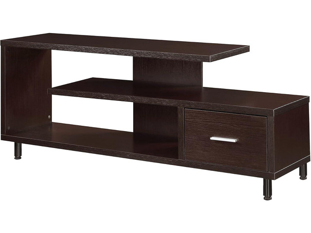 Convenience Concepts Seal II TV Stand 23.75' - 3-Tier Entertainment Center for TVs up to 65 Inches, Modern 1 Drawer TV Mount with Shelves for...