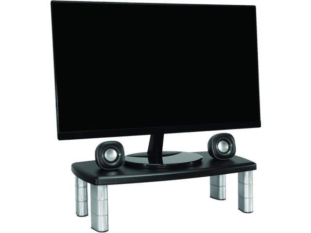 3M Extra Wide Adjustable Computer Monitor Stand, 20 in x 12 in Height Adjustable Monitor Riser For Desk, Office, Home With Underneath Storage...
