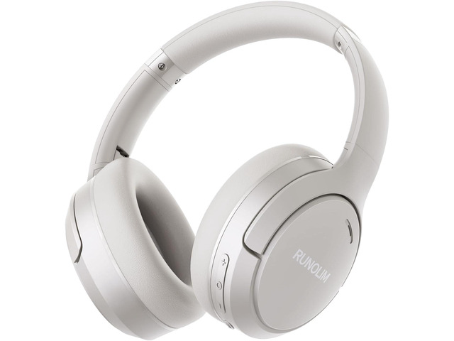 RUNOLIM Active Noise Cancelling Headphones, Wireless Bluetooth Over Ear 100H Playtime, Transparency Mode, Deep Bass Hi-Fi Stereo, Built-in Mic,...