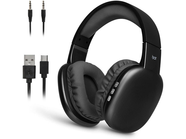 iJoy Ultra Wireless Over-Ear Bluetooth Headphones with Mic,10H Playtime, Bluetooth Headset with Backup Wire & SD Slot, Wireless Headphones for...