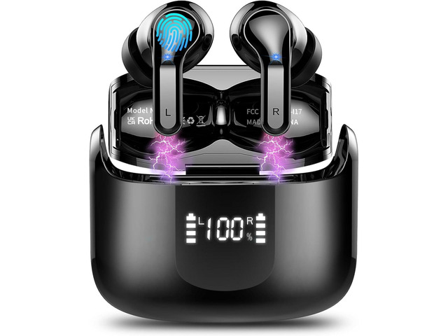 Wireless Earbuds, Bluetooth 5.4 Headphones 2026 NEW Ear Buds 40H Stereo in-Ear Earphones ENC Noise Cancelling Earbuds with 4 HD Mic, USB-C LED...