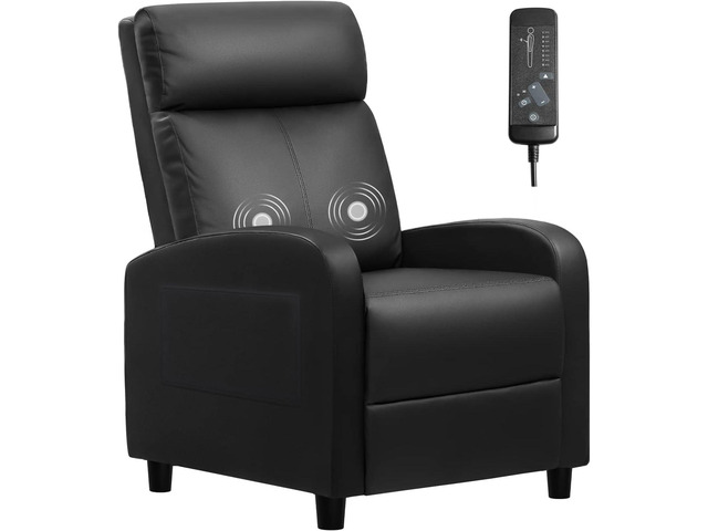 Furniwell Massage Recliner Chair for Living Room PU Leather Reclining Chair