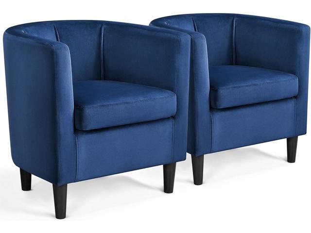 Yaheetech Barrel Accent Chairs Set of 2, Modern Armchairs, Blue