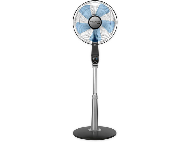 Rowenta Pedestal Fan, 53 Inches, Ultra Quiet Oscillating Fan for Bedroom, Portable, 5 Speeds, Refresh Up to 23-Feet, Silver, Indoor, VU5670