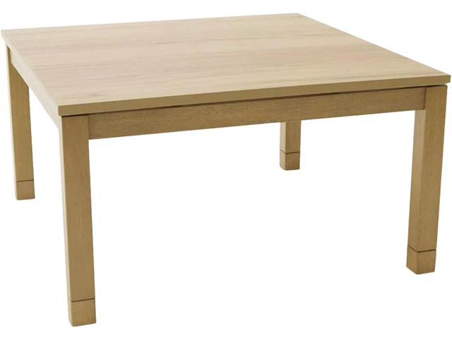 BJDesign Japanese Kotatsu Heated Table, 120V Heater, Natural, 29 x 29 in