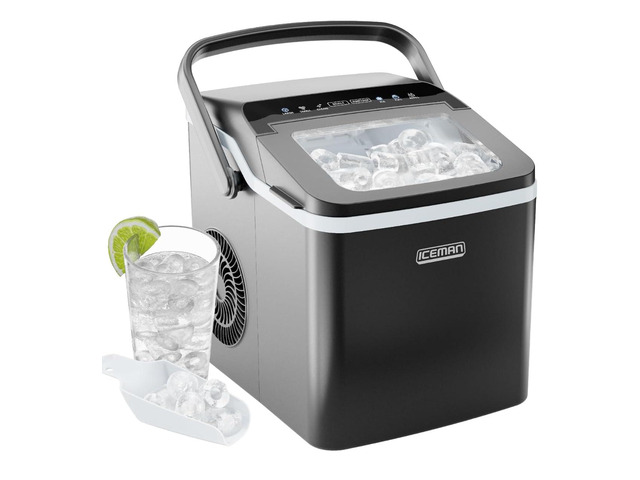 ICEMAN Dual-Size Ice Maker Countertop - Portable Ice Machine, Large and Small Ice Machine Maker with Self Cleaning, 9 Cubes in 7 Mins, 22lbs/24hrs,...
