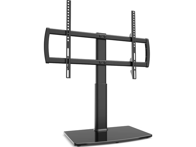 Universal Tabletop TV Stand with Wall Mount for 32 to 70 inch 4 Level Height Adjustable, Heavy Duty Tempered Glass Base, Holds up to 110lbs...
