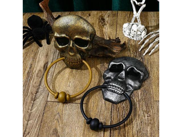 Halloween Door Bell Skull Haunted Doorbell with Sound Light-Up Eyeball Scary Halloween Party Props for Front Door A