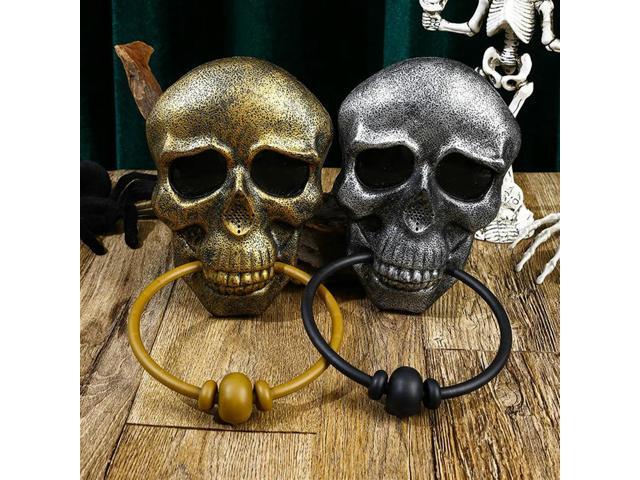 Halloween Door Bell Skull Haunted Doorbell with Sound Light-Up Eyeball Scary Halloween Party Props for Front Door A