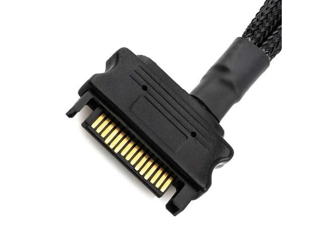 3X Cooling Fan Adapter Cable, 15 Pin SATA To 4 X 3 Pin / 4 Pin PMW 12V PC Case Fan Power Adapter Cable To 15 Pin SATA