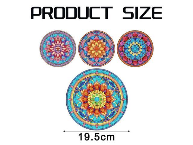 4Pcs DIY Diamond Art Painting Placemat Round Non-Slip Acrylic Table Mats For Table Decor Easy To Use A