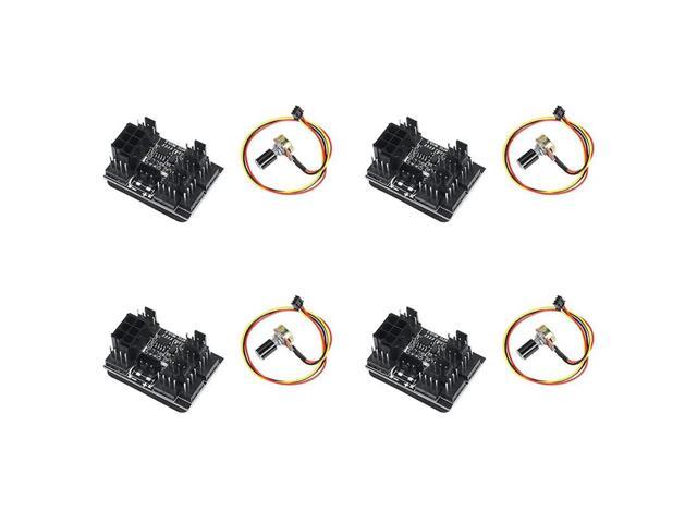 4X 3 Pin 4 Pin Fan Adapter PWM PC Chassis Cooling Fan Hub Governor 8 Way Splitter 12V Speed Controller With 6Pin Port
